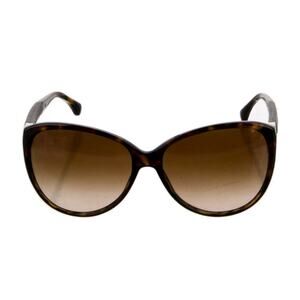 CHANEL Interlocking CC Logo Tortoiseshell Leather Sunglasses